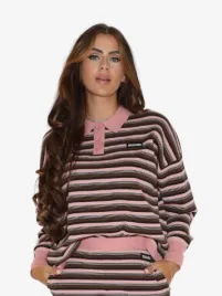 Reinders Dames Sweater Penelope Polo Dusty Rose