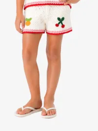 Mc2 Saint Barth Junior Meisjes Short Knit Fruit Patch