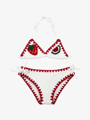 Meisjes Bikini Triangle Crochet Fruit Patch