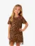 Mc2 Saint Barth Junior Meisjes Jurk Fringe Sand Leopard