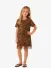 Mc2 Saint Barth Junior Meisjes Jurk Fringe Sand Leopard