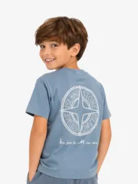 Stone Island Junior Jongens T-shirt Powder Blauw