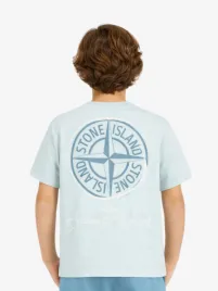 Stone Island Junior Jongens T-shirt Sky Blauw
