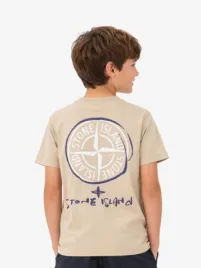 Stone Island Junior Jongens T-shirt Beige