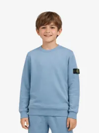 Stone Island Junior Jongens Sweater Powder Blauw