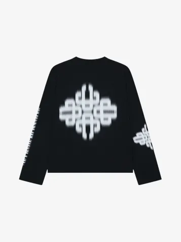 PRE ORDER Unisex Longsleeve Motion Blurred Emblem Zwart
