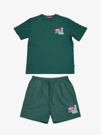 Xplct Heren Set Zwembroek T-shirt Major Groen