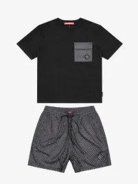 Xplct Heren Set Zwembroek T-shirt Shadow Zwart