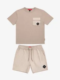Xplct Heren Set Zwembroek T-shirt Shadow Beige
