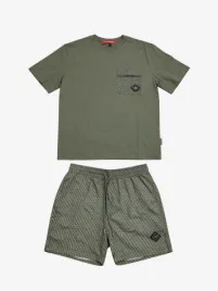 Xplct Heren Set Zwembroek T-shirt Shadow Army Groen