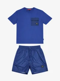 Xplct Heren Set Zwembroek T-shirt Shadow Navy Blauw