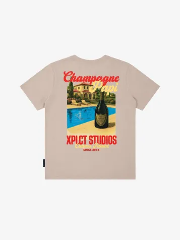 Heren T-shirt Champagne Taupe