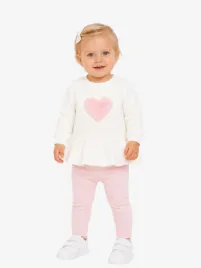 Adee Meisjes Baby Set Legging Demi Snow Wit