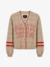Alix The Label Dames Bomberjas Sporty Check Sand