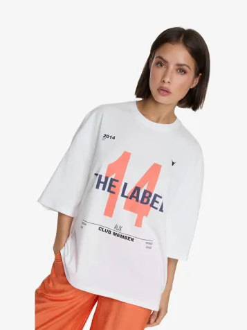 Dames T-shirt 14 The Label Soft Wit