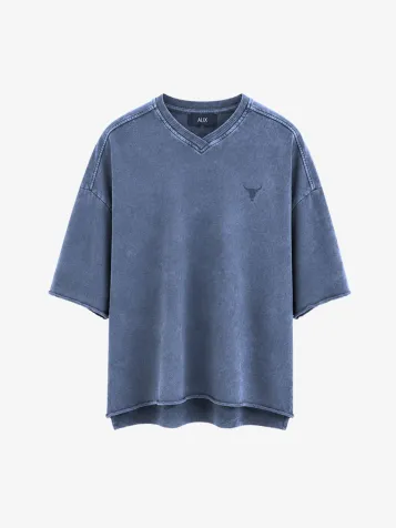 Dames T-shirt Cut Seam Sweat Navy