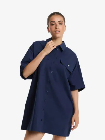 Dames Jurk Blouse Navy