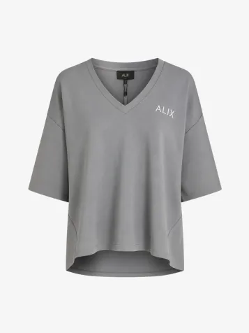 Dames Top Scuba V-neck Light Grijs