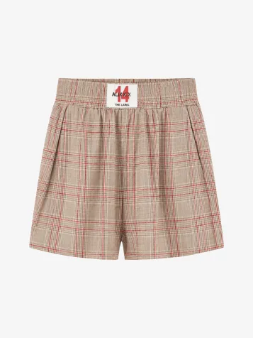 Dames Short Sporty Check Sand