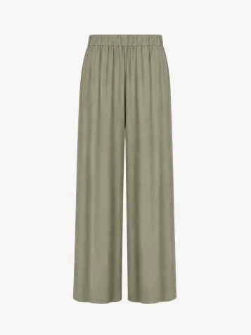 Dames Broek Irregular Wide Leg Light Army