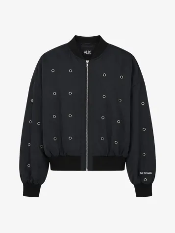 Dames Bomberjas Eyelet Navy
