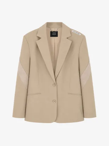 Dames Blazer Shiny Panel Sand