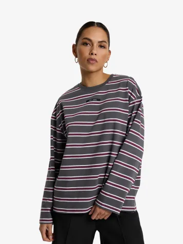 Ladies Knitted Stripe Longsleeve T-shirt