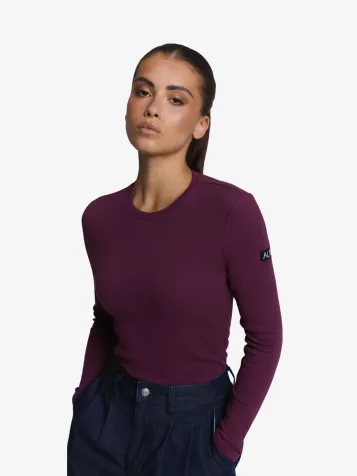 Ladies Knitted Rib Longsleeve T-shirt