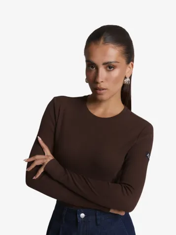 Ladies Knitted Rib Longsleeve T-shirt