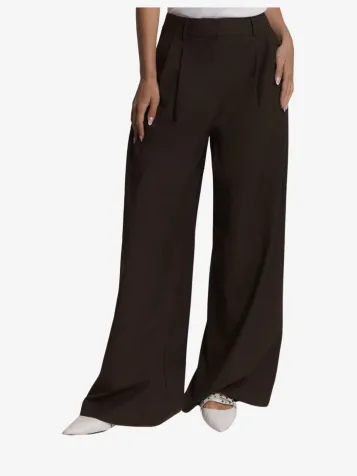 Ladies Woven Wide Leg Pants