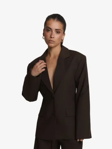 Ladies Woven Fitted Blazer