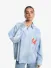 Alix The Label Dames Blouse Faded Stripe Soft Blauw