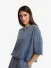 Alix The Label Dames T-shirt Cut Seam Sweat Navy