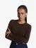 Alix The Label Ladies Knitted Rib Longsleeve T-shirt