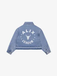 Alix Mini Meisjes Blouse Flowy Denim Blouse Mid Denim Blauw