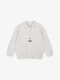 Alix Mini Meisjes Sweater Polo Light Grijs Melange