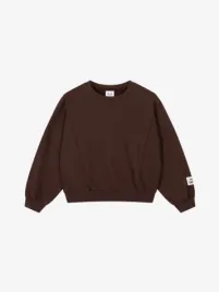 Alix Mini Meisjes Sweater Batwing Warm Bruin