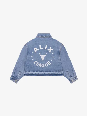 Meisjes Blouse Flowy Denim Blouse Mid Denim Blauw
