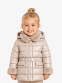 Abel & Lula Meisjes Winterjas Satin Golden