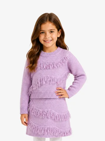 Meisjes Set Rok Knit Lilac