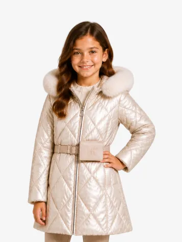 Meisjes Winterjas Belted Golden