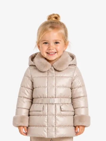 Meisjes Winterjas Satin Golden