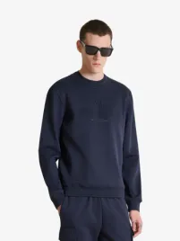 Antony Morato Sweatshirt Regular Fit Interlock Fabric With Cuneo + Embossed Lo