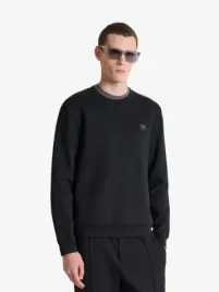 Antony Morato Sweatshirt Regular Fit Interlock Fabric With Plate On Heart Blac