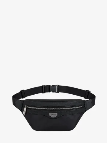 Beltbag In Nylon And Faux Leather.metal Zip Pocket.3d Logo On Me