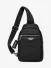Antony Morato Sling Backpack In Nylon And Faux Leather.metal Zip Pockets.3d Lo