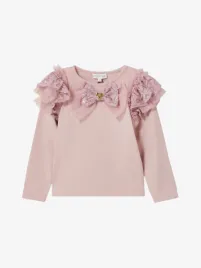 Angels Face Meisjes Top Carina Sequin Lace Bow Vintage Roze