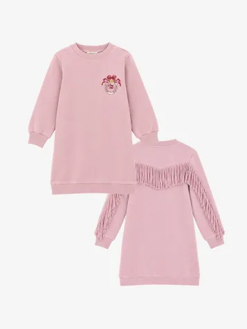 Meisjes Jurk Jessie Fringe Sweatdress Vintage Roze