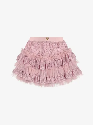 Meisjes Rok Olivia Tiered Sequin Lace Vintage Roze