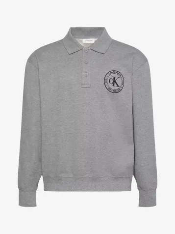 Heren Sweater Polo Med Grijs Htr